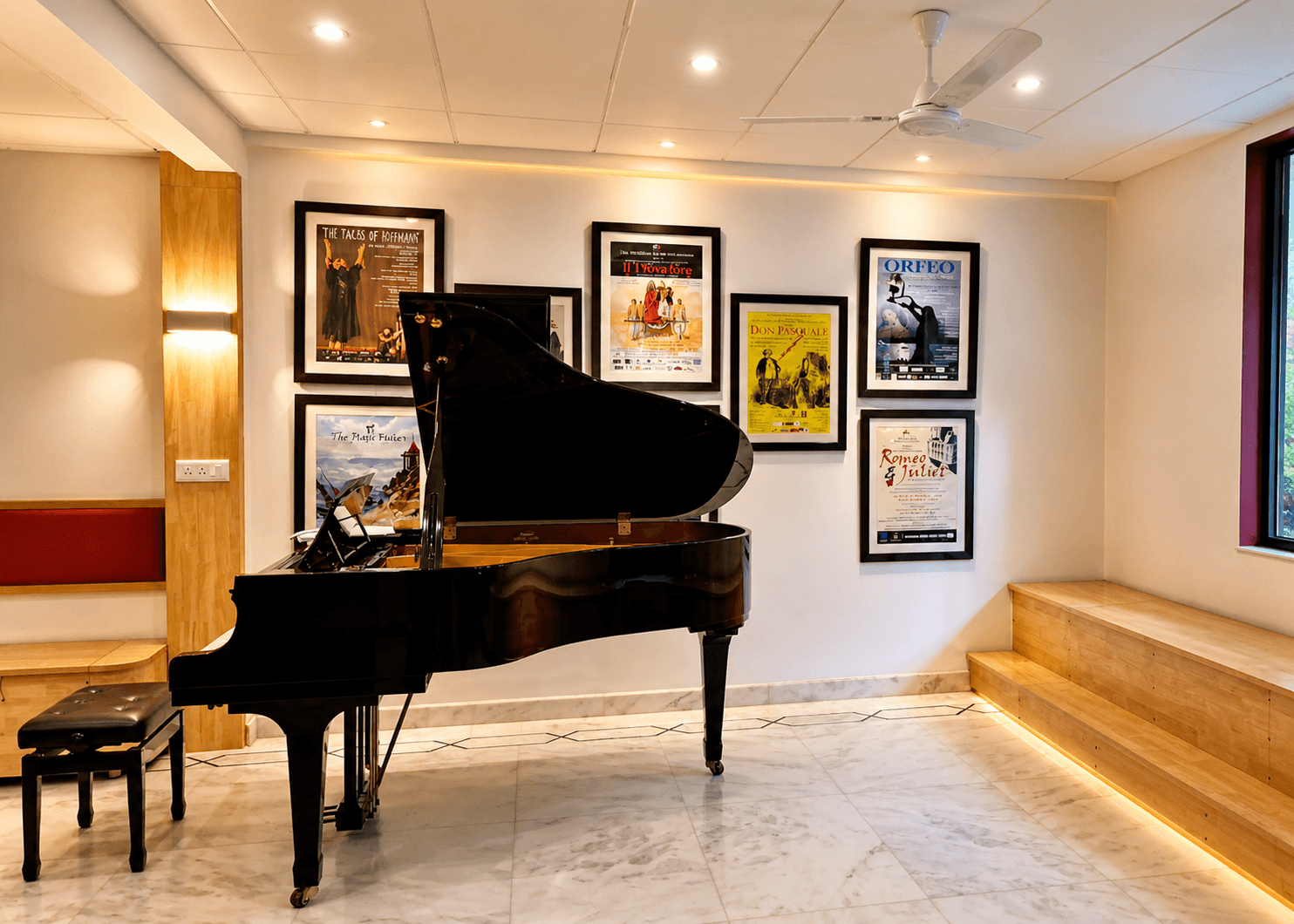 Music rehearsal space at the The Neemrana Music Foundation residence