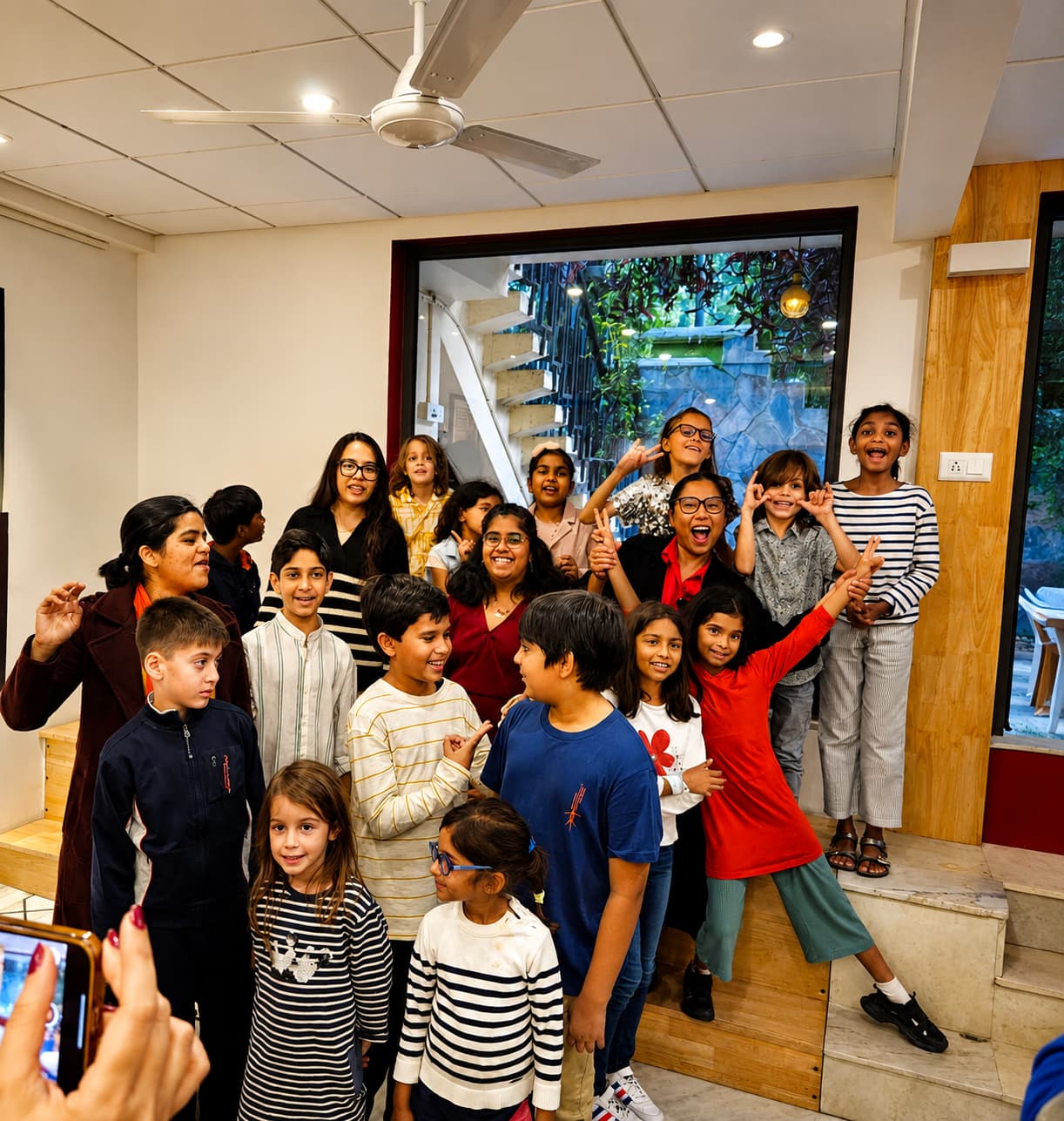 Children and mentors enjoying a Neemrana Children’s Choir rehearsal