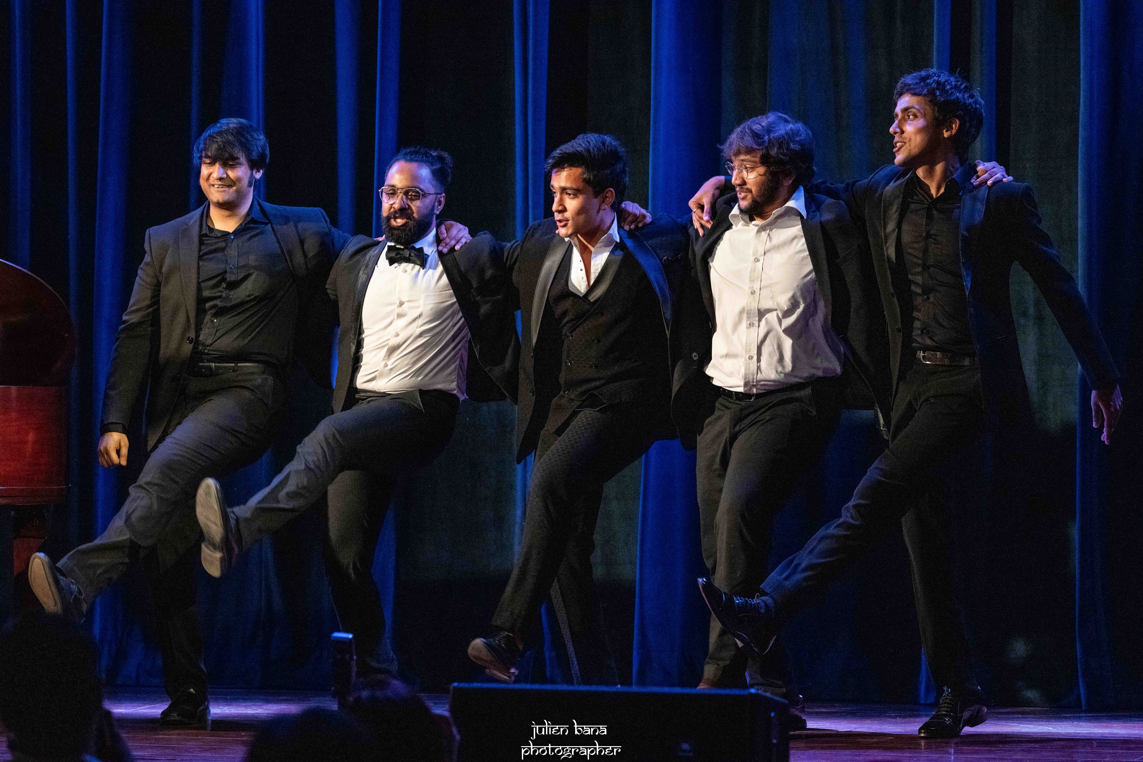 The Neemrana Music Foundation artists celebrating together after a stage performance